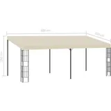 vidaXL Wand-Pavillon 3 x 6 m inkl. 4 Seitenteile Creme