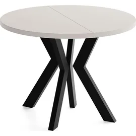 WFL GROUP Runder Esstisch 90 x 77 x 90 cm beige