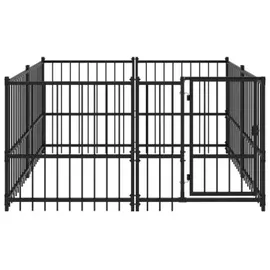 vidaXL Outdoor-Hundezwinger 3,75 m2 Stahl Schwarz