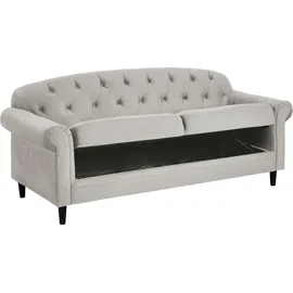 Atlantic Home Collection Couch Samtvelours 2-Sitzer Grau