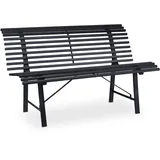Relaxdays Gartenbank, 2 Sitzer, HBT: 79 x 130 x 75 cm, robuster Stahl, wetterfeste Sitzbank, stabile Parkbank, anthrazit