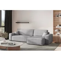 kaiser möbel Ecksofa mit schlaffunktion und bettkasten, Eckcouch BEST XL stoff Poso Dicker Cord Grau Rechts