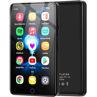96GB MP3 Player mit Bluetooth und WiFi, 4.02“ IPS HD MP4 Player mit Lautsprechern, Musik Player für Kinder mit Android 13 OS, Android MP4 MP3 Player mit Deezer, Spotify, Play Store