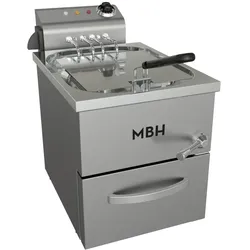 MBH - MAQUINARIA BAR HOSTELERÍA MBH - Professionelle Hochleistungsfritteuse für Öl und Wasser 10 Liter, sauberes Öl für eine längere Zeit und geruchlos für die Gastronomie.