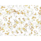 Fliesenaufkleber QUEENCE "Marmor", gold (weiß, grau, gold), B:15cm H:15cm T:0,1cm, Fliesenaufkleber, Stickerfliesen, selbstklebend, Sticker, 12er Set