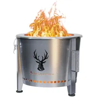 Masuria Rauchfreie Feuerschale 39cm⌀ Alpha 400 - Tragbare Feuertonne für Camping, Terrasse & Garten aus Edelstahl - Hergestellt in EU - Patentierte Rauchreduzierung bis zu 95% - Verstellbare Beine
