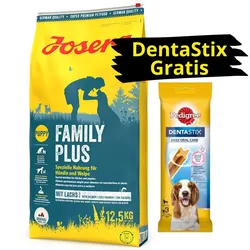 JOSERA Family Plus 12,5kg + PEDIGREE DentaStix GRATIS!