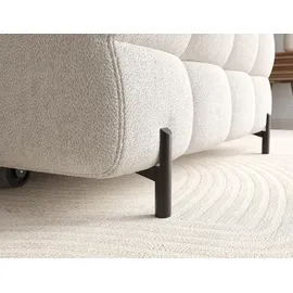 moeblo Polsterecke, Eckcouch Wohnlandschaft Sofa mit Ottomane Eckgarnitur - Ecksofa Neviro L - Weiß (Amore 01) - Weiß
