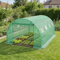 XMTECH Gewächshaus 3x4 m (12 m2) – Garten Foliengewächshaus mit 8 Fenstern, UV-beständig, verzinkter Stahlrahmen, Moskitonetz, ideal für Gemüse, Tomaten, Blumen, Tomatenhaus, grün