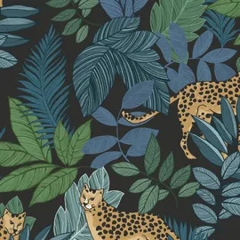 Envy Cheetin Night Vliestapete 64 cm 10 m Blau 34193
