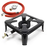 Wiltec Campingkocher Set mit Gaskocher, Gasschlauch und Druckregler 28 mbar für Italien Outdoor Camping Gaskocher Set