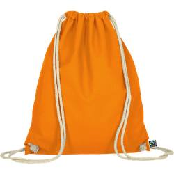 10er | 100er | 200er Pack Fairtrade Turnbeutel - 14 Farben | mit robusten Zugbändern | 38x46cm | Jutebeutel | Einkaufstasche | unbedruckt, mandarin