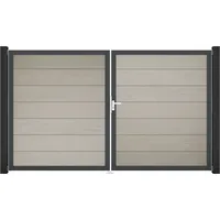 GROJA Gartentor 300 x 180 cm Schwarz/Aluminium