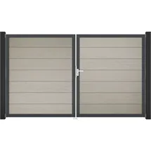 GROJA Gartentor 300 x 180 cm Schwarz/Aluminium