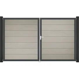 GROJA Gartentor 300 x 180 cm Schwarz/Aluminium