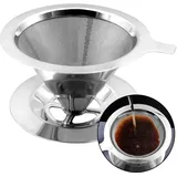 Kaffeefilter,Kaffeefilter Edelstahl,Kaffeefilter Wiederverwendbar Kaffeefilter Einfach Zu SäUbern Ideal Zum Filtern Von Kaffee Papierlose Kaffeefilter Zum üBergießEn Von Kaffee