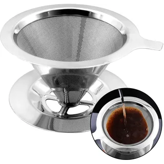 Kaffeefilter,Kaffeefilter Edelstahl,Kaffeefilter Wiederverwendbar Kaffeefilter Einfach Zu SäUbern Ideal Zum Filtern Von Kaffee Papierlose Kaffeefilter Zum üBergießEn Von Kaffee