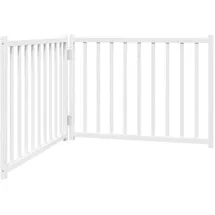 vidaXL Hundetor Faltbar 2-tlg. Weiß 160 cm
