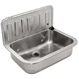 Edelstahl Ausgussbecken Waschbecken Spülbecken Waschtrog Wandmontage 495 mm