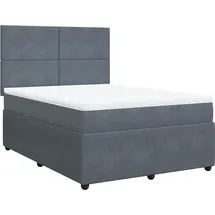 vidaXL Boxspringbett 140 x 200 cm Dunkelgrau