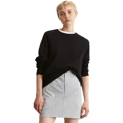 Rundhalspullover, in Sweatshirt-Optik, Gr. XL, black, , 37981440-XL
