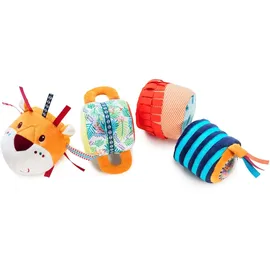 Lilliputiens - Jack Klettband-Klangrolle - Farbiges Aktivitätsspielzeug für Babys mit verschiedenen Klängen und abnehmbaren Rasseln - Fördert Hör- und motorische Fähigkeiten - Ab 6 Monaten - 83064