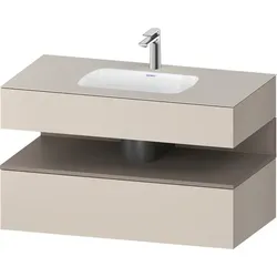 Einbauwaschtisch mit Konsolenwaschtischunterbau „Qatego“ 100 × 55 × 60 cm, mit Beleuchtung