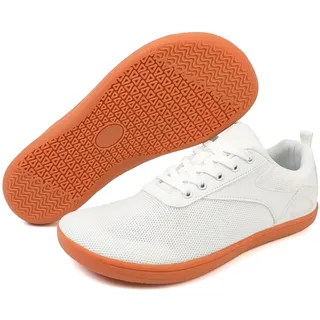 ZEPYFXIT Unisex Barfußschuhe Herren Barfuss Schuhe Damen Minimalistische Leicht Atmungsaktiv Fitnessschuhe Walkingschuhe mit Breite Zehenbox(Weiß 8814,44 EU) - 44 EU
