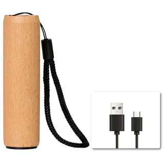 lqwell LQWELL® Mini Taschenlampe USB C Aufladbar, Taschenlampen Klein mit 3 Lichtmodi, Aluminium Tragbare Hand Flashlight mit Holzschale für Camping, Wandern, Notfall, Joggen, Nachtlesen