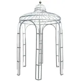 Gartenpavillon Metall Zink, Ø:180cm innen, Pavillon Eisen Rosenspalier Pergola