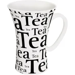 Könitz Porzellan Mega Mug, Schrift auf Weiß Tea
