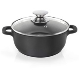 ORION GROUP ORION Aluguss Kochtopf Topf mit Glasdeckel GRANIT 16 cm | 1,4 l Gas Induktion