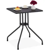 Relaxdays Gartentisch quadratisch 61 x 61 x 75 cm Schwarz