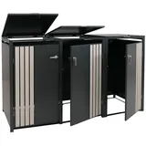 Proregal Mülltonnenverkleidung 122 x 200 x 84 cm schwarz