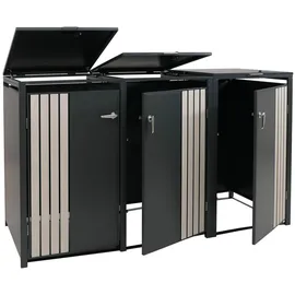 Proregal Mülltonnenverkleidung 122 x 200 x 84 cm schwarz