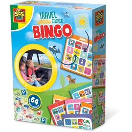 SES Creative 02238 - Reise-Fenstersticker-Bingo, 6 Verschiedene Bingokarten; 64 Fensteraufkleber, Macht Auto- und Zugfahrten zu Einer spannenden Spielereise