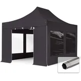 TOOLPORT Faltpavillon 3 x 4,5 m inkl. Seitenteile dunkelgrau 582597