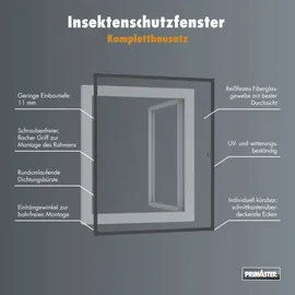Primaster Fliegenschutzgitter mit Aluminiumrahmen 130 x 150 cm Schwarz