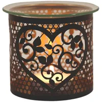 Woodbridge Teelicht Duftlampe | Heart Black Gold | Teelichthalter für Zuhause | Duftkerzenhalter Kerzenaccesoires | Duftlampe für Duftwachs
