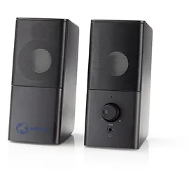 Nedis Gaming-Lautsprecher - USB - 2.0-6W - 3,5-mm-Klinke - PC - Notebook - 1.20 m - ABS - Schwarz/Silber
