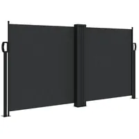 vidaXL Seitenmarkise 120 x 1000 cm Schwarz Polyester