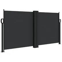 vidaXL Seitenmarkise 120 x 1000 cm Schwarz Polyester