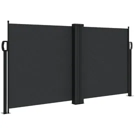 vidaXL Seitenmarkise 120 x 1000 cm Schwarz Polyester