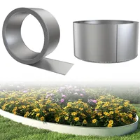 Froadp Beeteinfassung Metall 10m x 15cm, Rasenkante Verzinkt 0,6 mm, Flexible Mähkante Garten, Metall Rasenkanten Beetumrandung für Gartenbeet, Beetbegrenzung, Baumring, Rasenabgrenzung, Silber