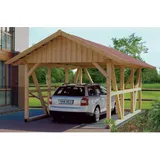 SKANHOLZ Einzelcarport Schwarzwald 4,24 x 7,72 m beige mit Rückwand