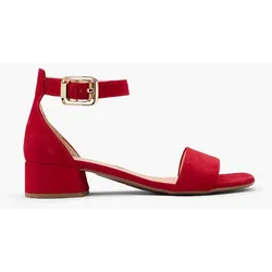 Leder Sandale - Damen - rot