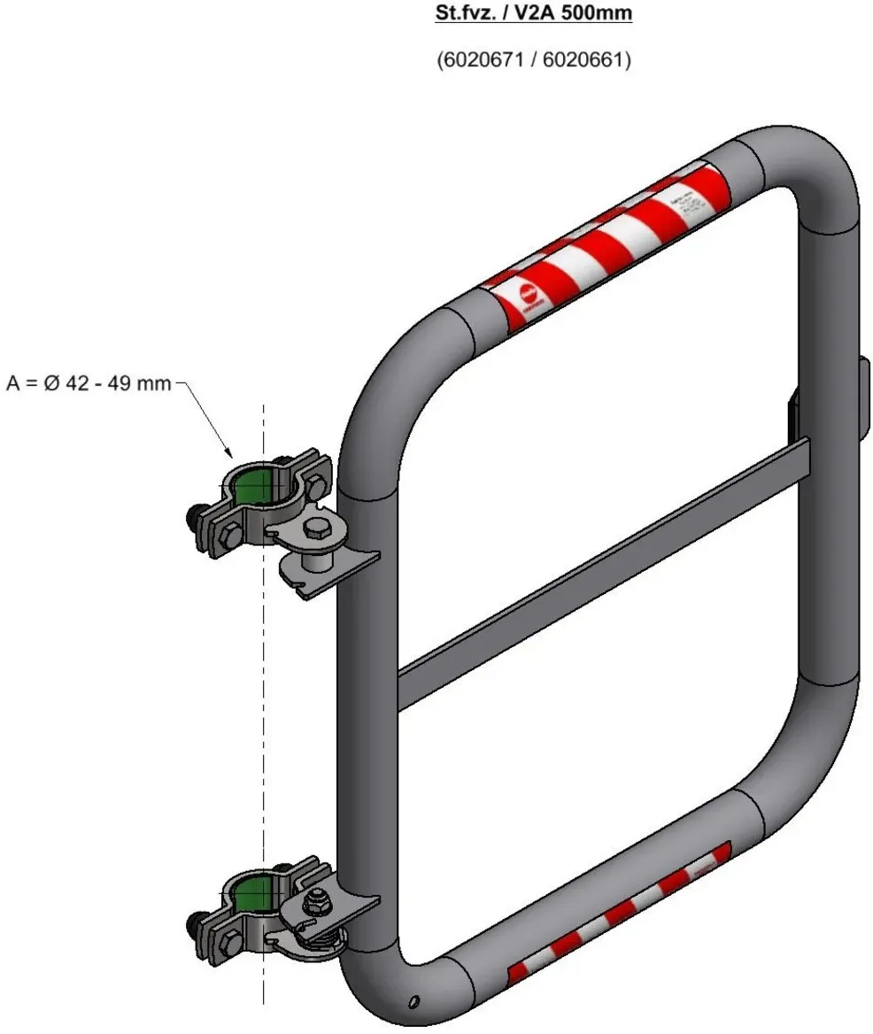 Hailo Professional Schranken mit Knieleiste 500 mm Stahl verzinkt