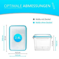 astor24 4er Set Frischhaltedose 2,4 L Gefrierdosen Vorratsdosen Aufbewahrung Küche Brotdose Behälter