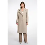 RINO & PELLE "CECILE", Damen, Gr. 38, beige (birch melange), Web, Obermaterial: 100% Polyester. Futter: 58% Polyester, 42% Viskose, unifarben, regular fit kniebedeckend, gerader Abschluss, Mäntel, mit Revers Kragen