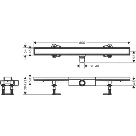Hansgrohe RainDrain Compact Duschrinne 800 mm befliesbar edelstahl gebürstet